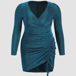 BNWT V-neck Glitter Mini Dress